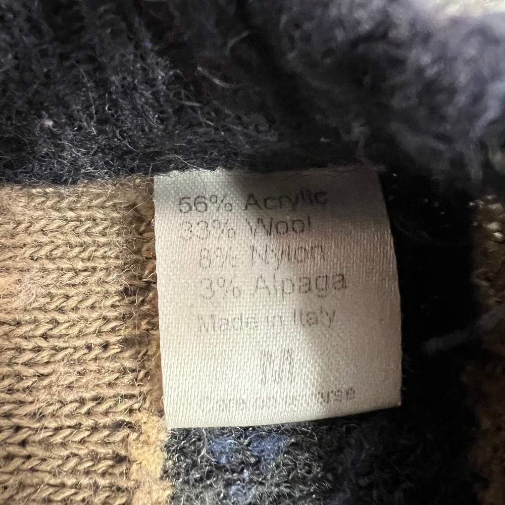 Vintage Norm Thompson Sweater Men's M Tundra 3d Knit Coogi Style Italy Wool - Picture 5 of 10